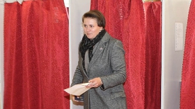 Татьяна Короткевич во время голосования.