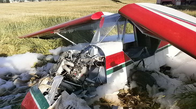 В Круглянском районе Могилевской области упал легкомоторный самолет. Фото МЧС РБ