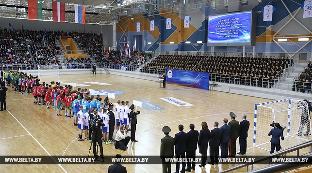 Во время церемонии открытия Дворца спорта "Уручье"