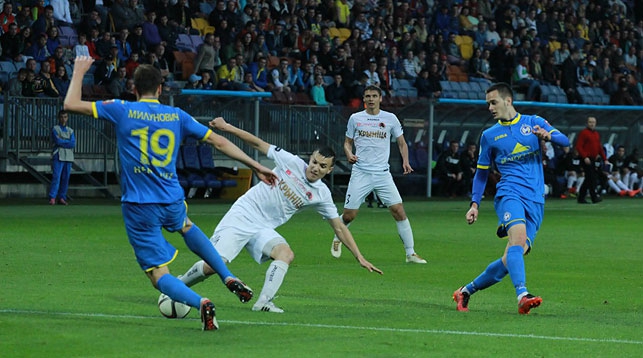 Во время матча БАТЭ - "Крумкачы" в первом круге. Фото столичного клуба