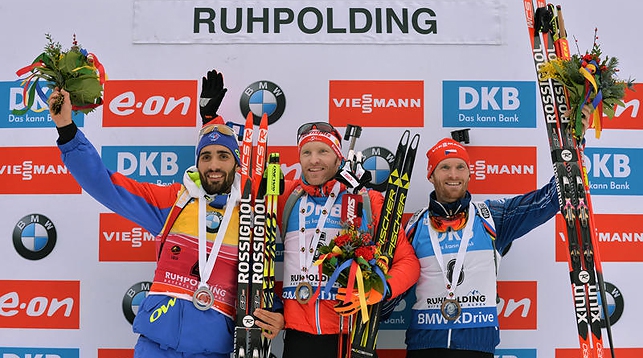 Мартен Фуркад, Симон Эдер и Михал Шлезингр. Фото Международного союза биатлонистов