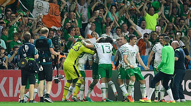 Ликование ирландских футболистов. Фото УЕФА