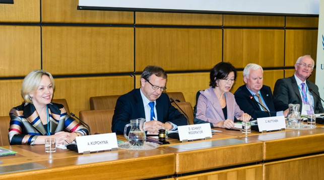 Елена Купчина (слева) во время конференции. Фото МИД