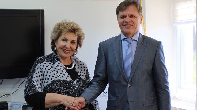 Софа Ландвер и Владимир Скворцов. Фото Посольства Беларуси в Израиле