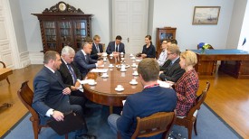 Во время встречи Василия Матюшевского и Юри Ратаса. Фото сайта правительства Эстонии