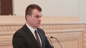 Выступает министр юстиции Олег Слижевский