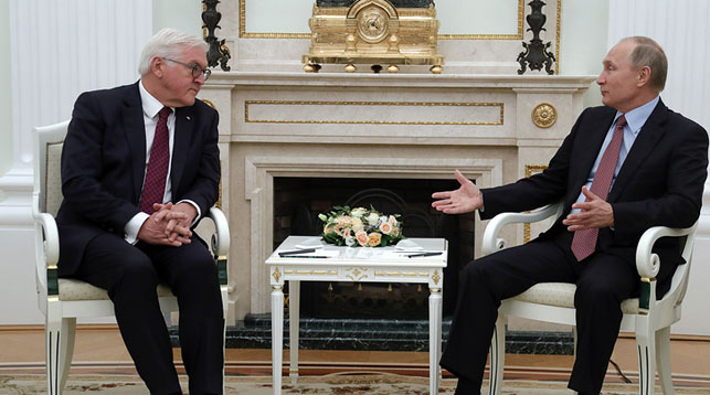 Франк-Вальтер Штайнмайер и Владимир Путин. Фото ТАСС