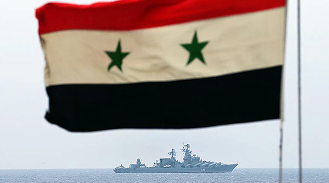 Ракетный крейсер "Москва" у берегов Сирии . Фото Минобороны РФ