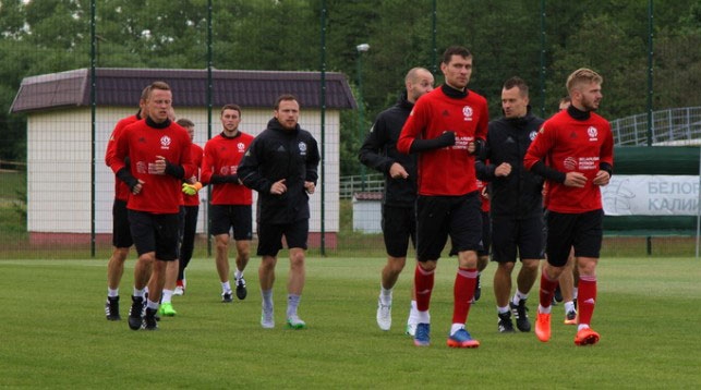 Белорусские футболисты готовятся к матчу со сборной Новой Зеландии. Фото АБФФ