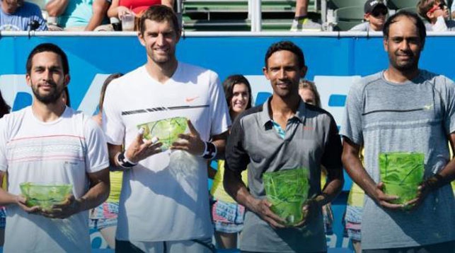 Максим Мирный и Трет Хьюи (слева). Фото Белорусской федерации тенниса