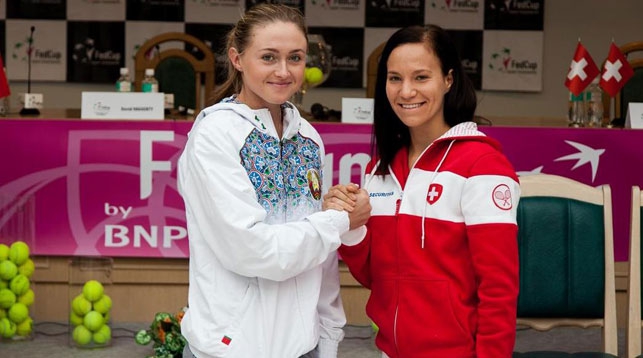 Александра Саснович и Виктория Голубич. Фото Белорусской федерации тенниса