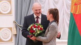 Александр Лукашенко и Дарья Домрачева