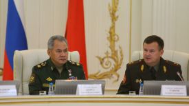 Министр обороны России Сергей Шойгу и министр обороны Беларуси Андрей Равков