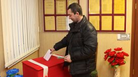 Александр Грудницкий на Тонежском избирательном участке №13 Лельчицкого района