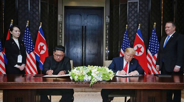 Ким Чен Ын и Дональд Трамп. Фото Ренхап