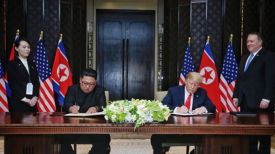 Ким Чен Ын и Дональд Трамп. Фото Ренхап