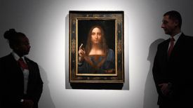 Картина Леонардо да Винчи &quot;Спаситель мира&quot;. Фото EPA-EFE