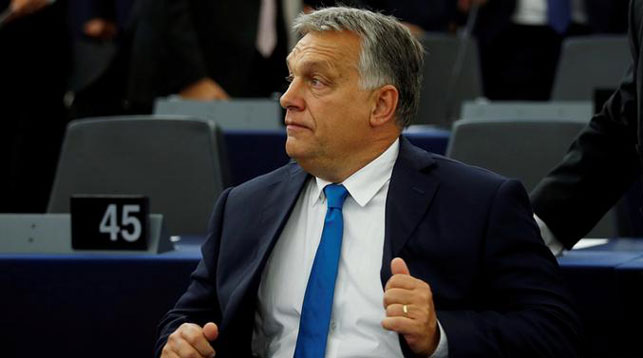 Премьер-министр Венгрии Виктор Орбан в Европарламенте. Фото Reuters
