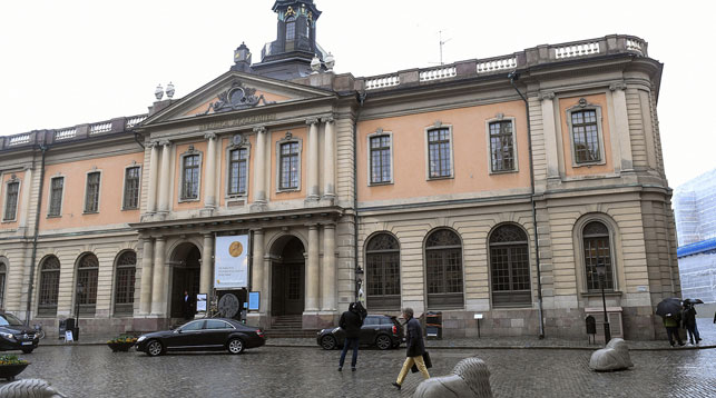 Здание Шведской академии в Стокгольме. Фото EFE