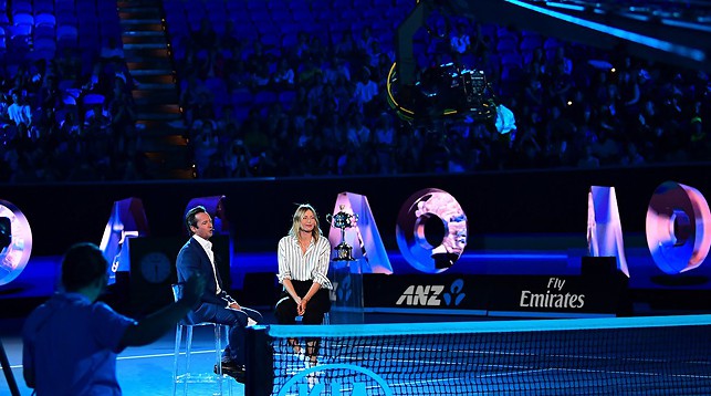 Мария Шарапова во время жеребьевки Australian Open 2018. Фото из социальных сетей