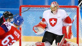Во время матча Чехия - Швейцария. Фото IIHF