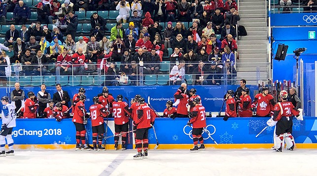 Во время матча Канада - Финляндия. Фото из социльных сетей
