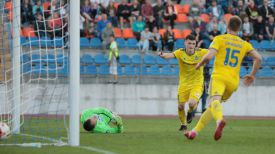 Станислав Драгун празднует гол в ворота &quot;Днепра&quot;. Фото ФК БАТЭ