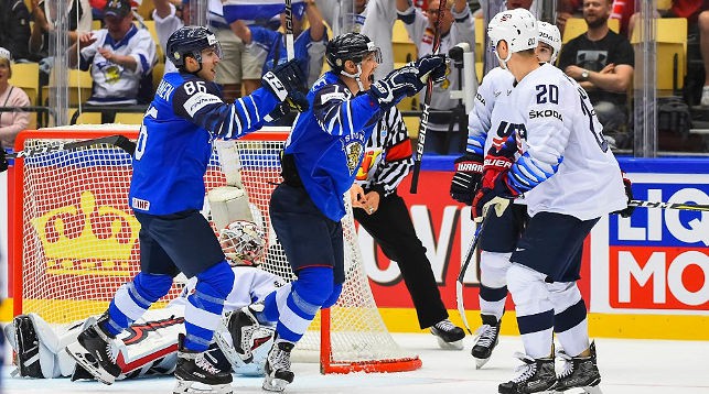 Во время матча Финляндия - США. Фото IIHF