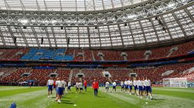 Тренировка сборной России в &quot;Лужниках&quot;. Фото Reuters