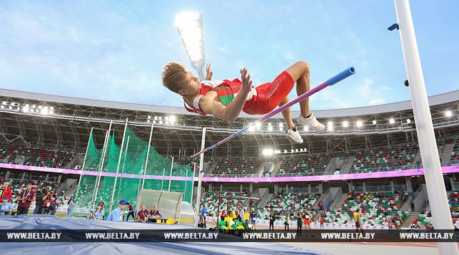 Андрей Скобейко (Беларусь) во время прыжков в высоту