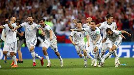Российские футболисты в эйфории от победы