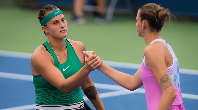 Арина Соболенко и Каролина Плишкова. Фото Jimmie48 tennis photography