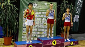 Гао Лей, Владислав Гончаров и Олег Рябцев. Фото Белорусской ассоциации гимнастики