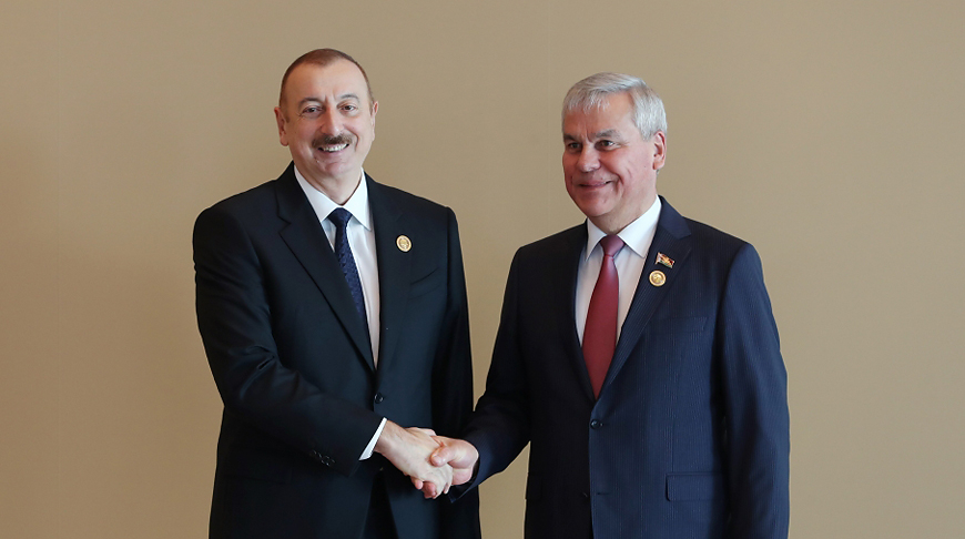 Ильхам Алиев и Владимир Андрейченко. Фото посольства Беларуси в Азербайджане