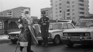 Во время новогоднего праздника а Речице, январь 1990 г. Фото райгазеты &quot;Днепровец&quot;
