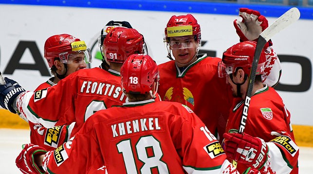 Хоккеисты сборной Беларуси. Фото IIHF