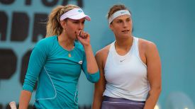 Элизе Мертенс и Арина Соболенко. Фото Jimmie48 Tennis Photography