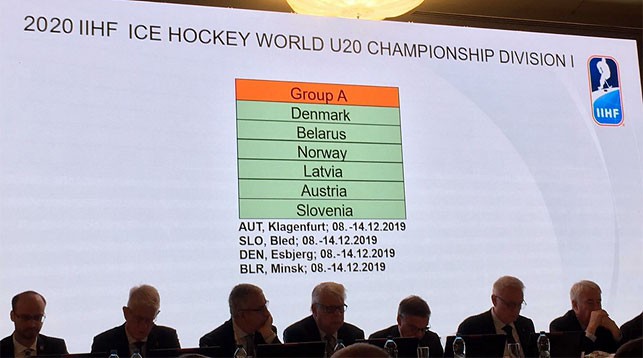 Во время конгресса Международной федерации хоккея. Фото ФХБ