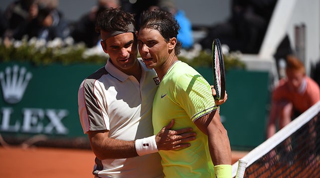 Роджер Федерер и Рафаэль Надаль. Фото Французской федерации тенниса