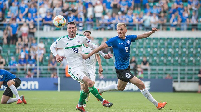 Во время матча Эстония - Северная Ирландия. Фото Эстонского футбольного союза
