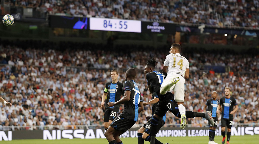Каземиро приносит ничью "Реалу" в матче с "Брюгге". Фото УЕФА