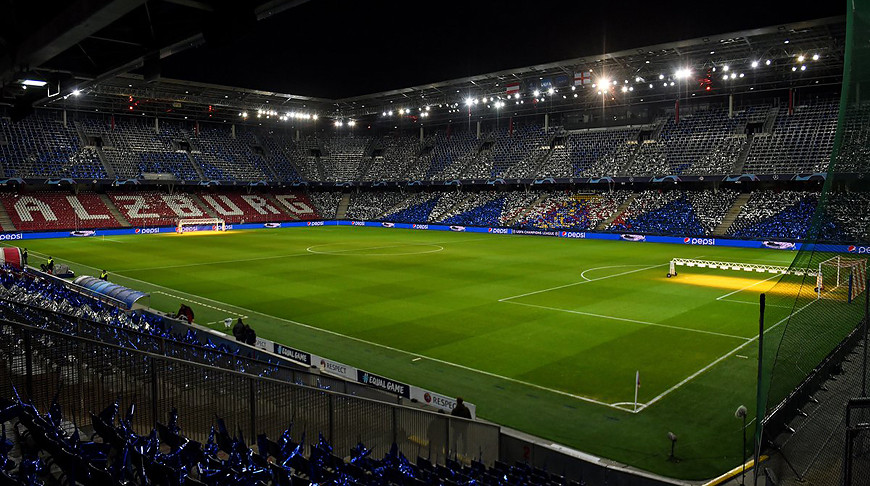 Стадион "Зальцбурга" готов к матчу Лиги чемпионов. Фото twitter-аккаунта "Ливерпуля"