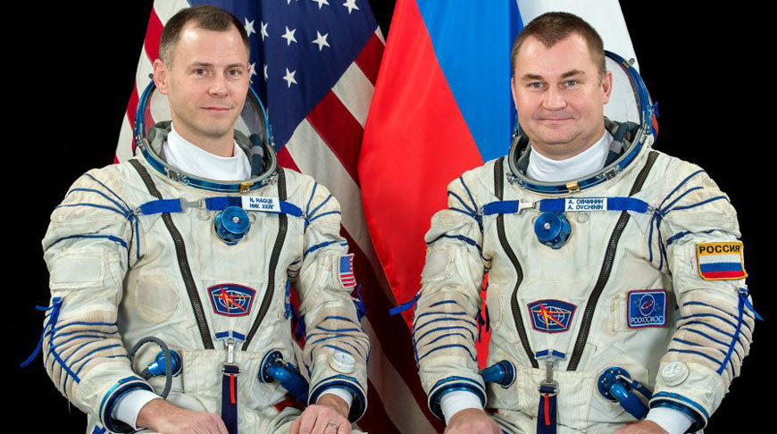 Космонавт Роскосмоса Алексей Овчинин и астронавт NASA Ник Хейг. Фото Роскосмос