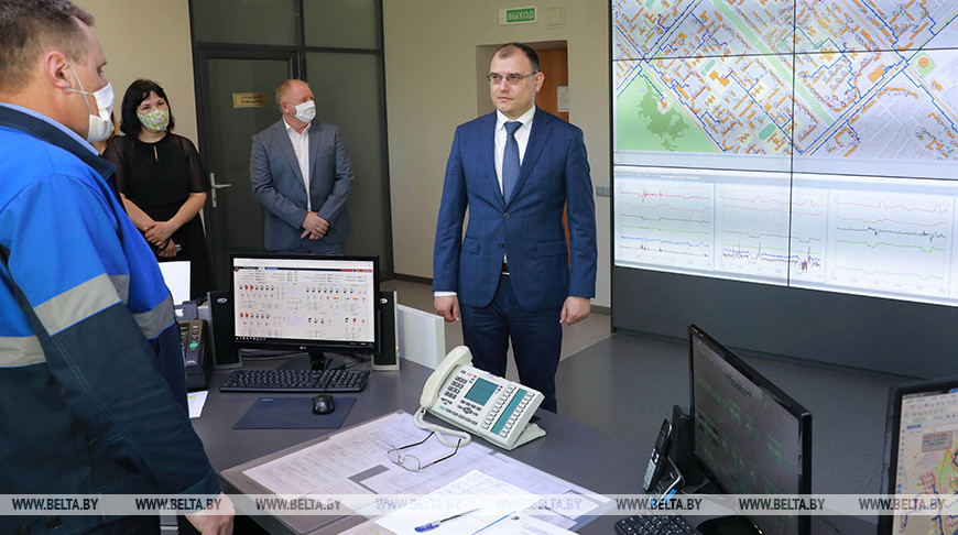 Виктор Каранкевич во время посещения филиала "Могилевские тепловые сети" РУП "Могилевэнерго"