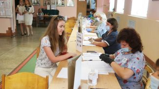 На избирательном участке в Гродно