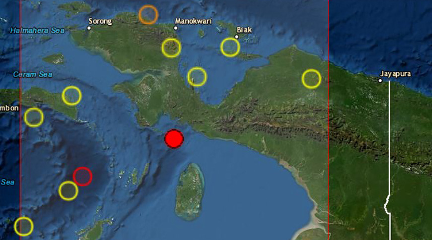 Скриншот карты Европейско-средиземноморского сейсмологического центра