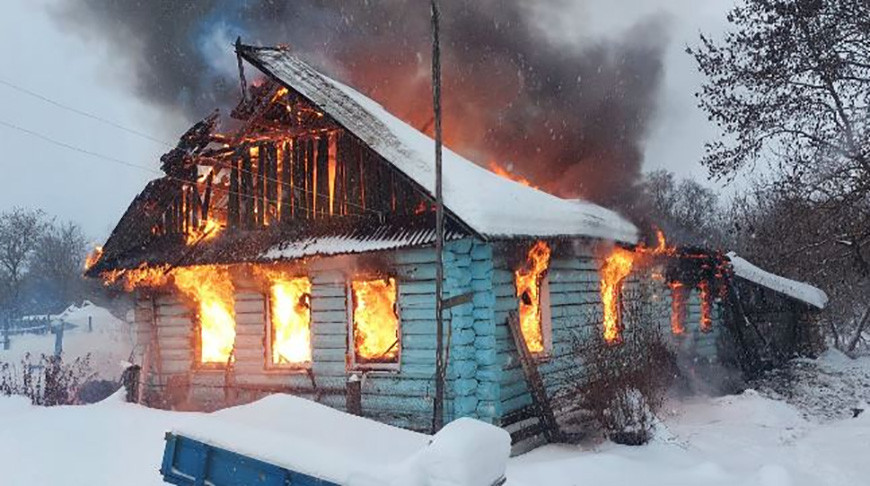 Пожар в Чашникском районе. Фото Витебского областного УМЧС