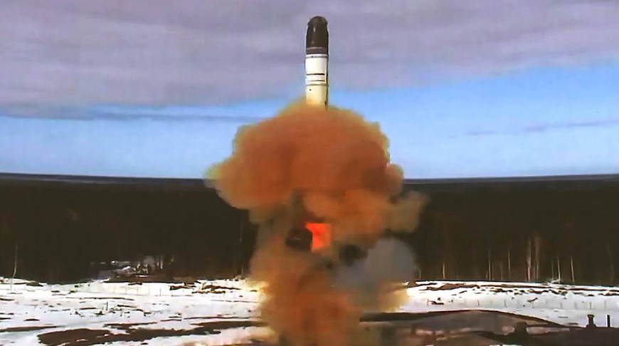 Пуск межконтинентальной баллистической ракеты "Сармат". Фото Минобороны РФ/ТАСС