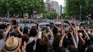 Во время похорон Синдзо Абэ. Фото Синьхуа
