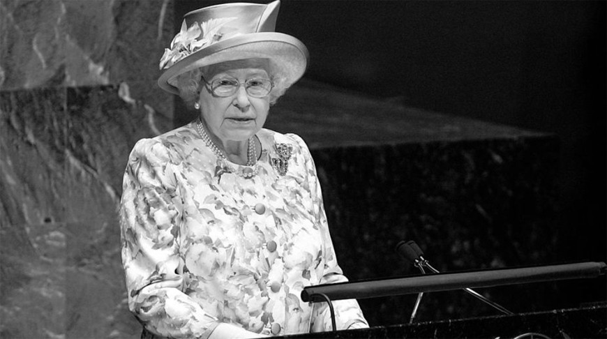 Королева Елизавета II выступает на Генеральной Ассамблее. Скриншот из видео ООН